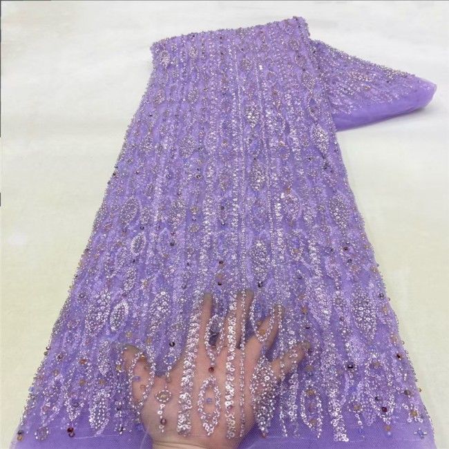 5 Yards Multi-Color Colorful Rainbow Sequined Beaded Embroidered 3D Floral Lace Material Fabric JLT103