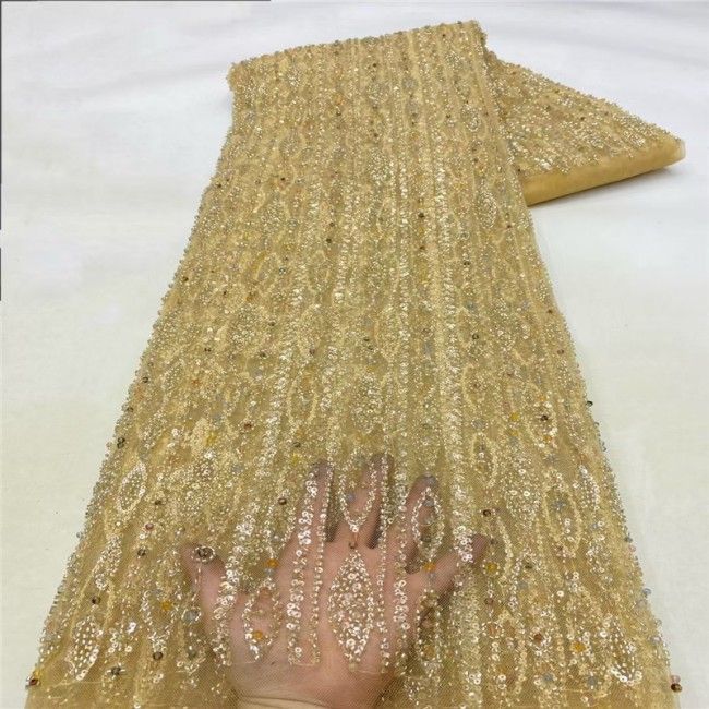 5 Yards Multi-Color Colorful Rainbow Sequined Beaded Embroidered 3D Floral Lace Material Fabric JLT103