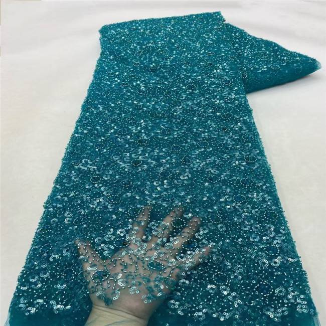 5 Yards Multi-Color Colorful Rainbow Sequined Beaded Embroidered 3D Floral Lace Material Fabric JLT109