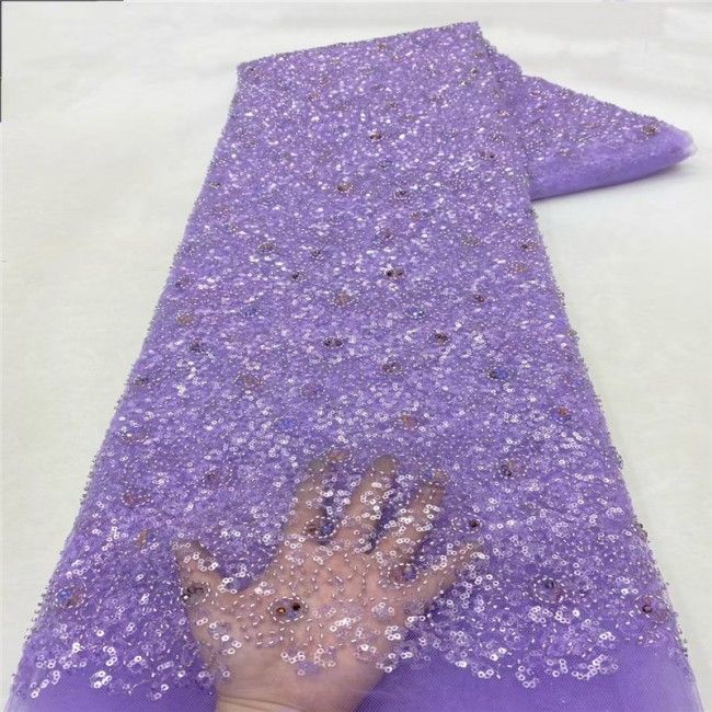 5 Yards Multi-Color Colorful Rainbow Sequined Beaded Embroidered 3D Floral Lace Material Fabric JLT109