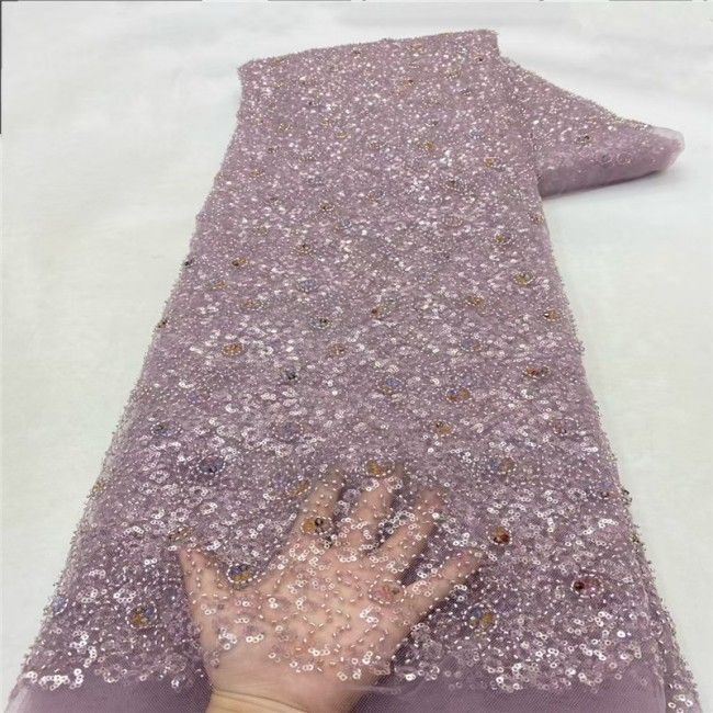 5 Yards Multi-Color Colorful Rainbow Sequined Beaded Embroidered 3D Floral Lace Material Fabric JLT109