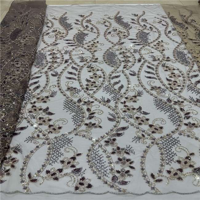 5 Yards Multi-Color Colorful Rainbow Sequined Beaded Embroidered 3D Floral Lace Material Fabric JLT110