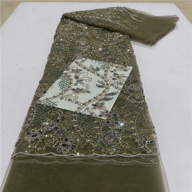 5 Yards Multi-Color Colorful Rainbow Sequined Beaded Embroidered 3D Floral Lace Material Fabric JLT110