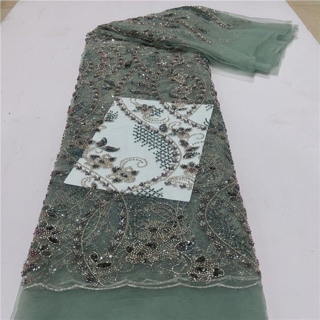 5 Yards Multi-Color Colorful Rainbow Sequined Beaded Embroidered 3D Floral Lace Material Fabric JLT110