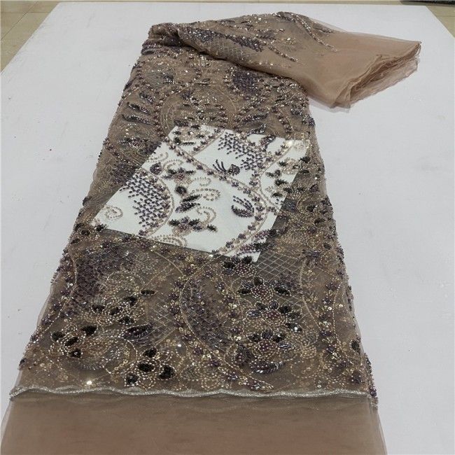 5 Yards Multi-Color Colorful Rainbow Sequined Beaded Embroidered 3D Floral Lace Material Fabric JLT110