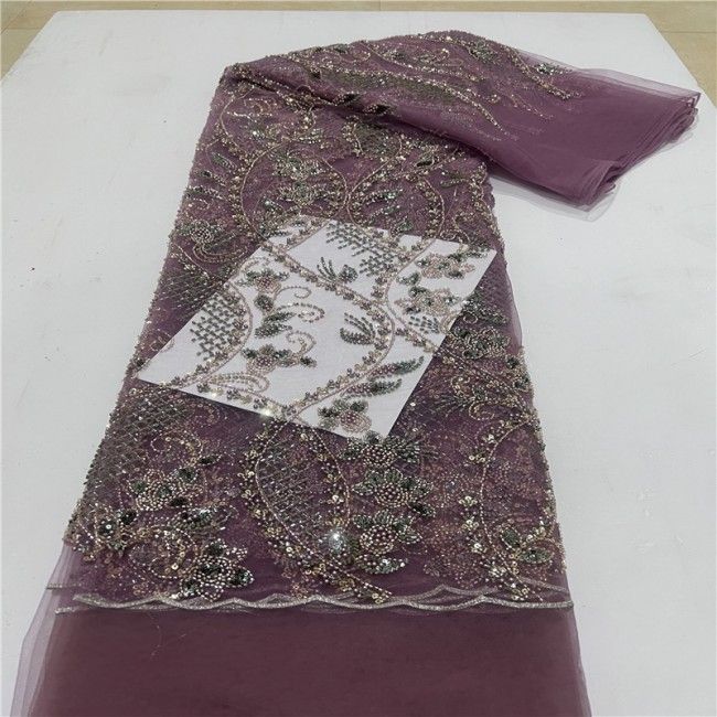 5 Yards Multi-Color Colorful Rainbow Sequined Beaded Embroidered 3D Floral Lace Material Fabric JLT110