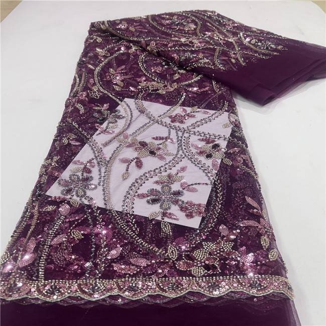 5 Yards Multi-Color Colorful Rainbow Sequined Beaded Embroidered 3D Floral Lace Material Fabric JLT111