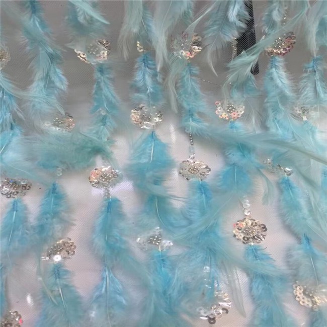 5 Yards Multi-Color Colorful Rainbow Sequined Beaded Embroidered 3D Floral Lace Material Fabric JLT117