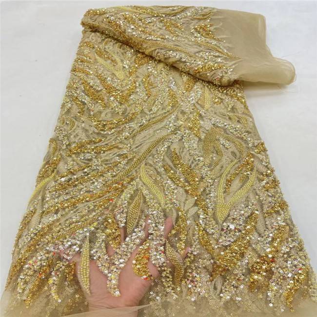 5 Yards Multi-Color Colorful Rainbow Sequined Beaded Embroidered 3D Floral Lace Material Fabric JLT118