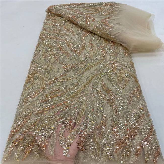 5 Yards Multi-Color Colorful Rainbow Sequined Beaded Embroidered 3D Floral Lace Material Fabric JLT118