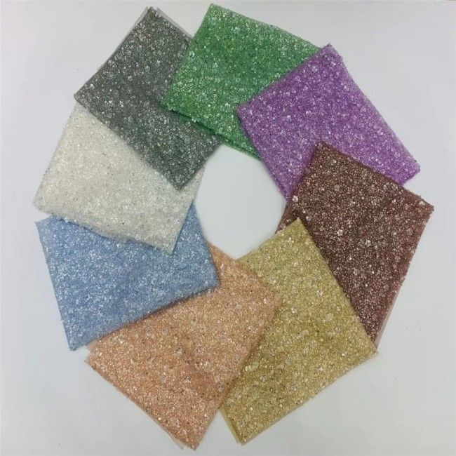 5 Yards Multi-Color Colorful Rainbow Sequined Beaded Embroidered 3D Floral Lace Material Fabric JLT119