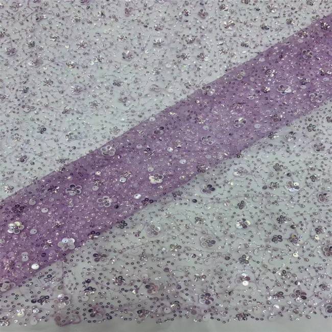 5 Yards Multi-Color Colorful Rainbow Sequined Beaded Embroidered 3D Floral Lace Material Fabric JLT119