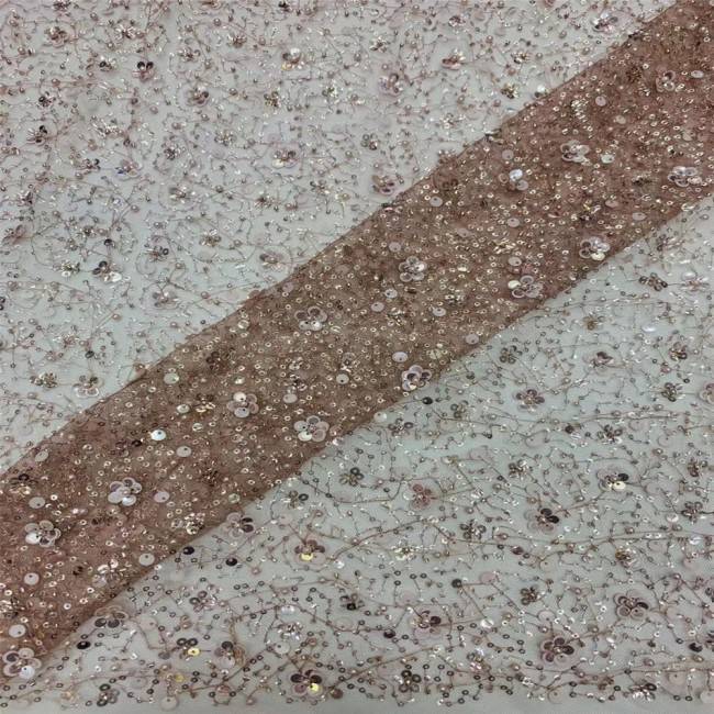 5 Yards Multi-Color Colorful Rainbow Sequined Beaded Embroidered 3D Floral Lace Material Fabric JLT119