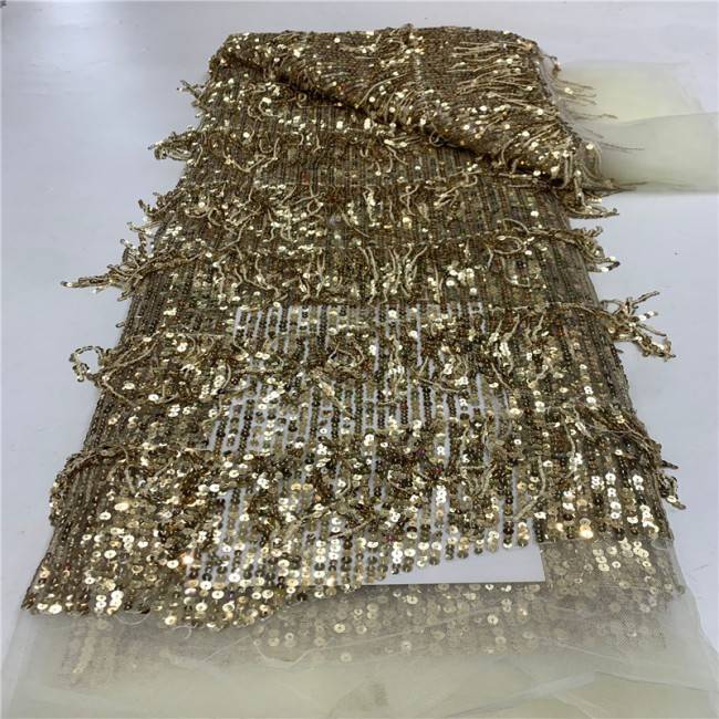 5 Yards Multi-Color Colorful Rainbow Sequined Beaded Embroidered 3D Floral Lace Material Fabric JLT121