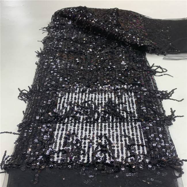 5 Yards Multi-Color Colorful Rainbow Sequined Beaded Embroidered 3D Floral Lace Material Fabric JLT121