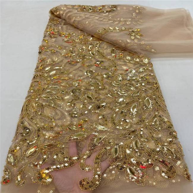 5 Yards Multi-Color Colorful Rainbow Sequined Beaded Embroidered 3D Floral Lace Material Fabric JLT122