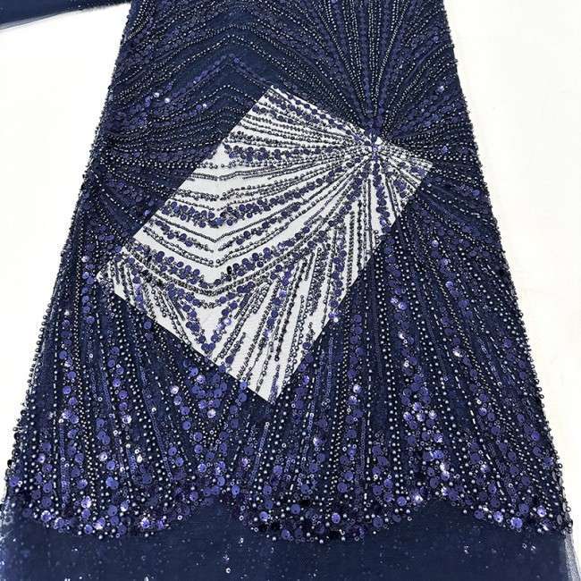 5 Yards Beaded Lace Material Fabric HN010