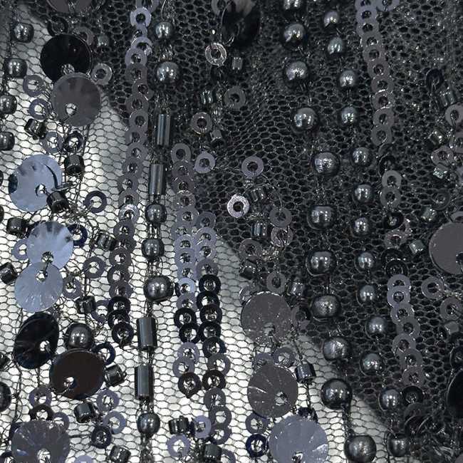 5 Yards Beaded Lace Material Fabric HN010