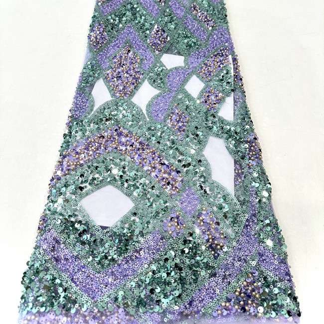 5 Yards Beaded Lace Material Fabric