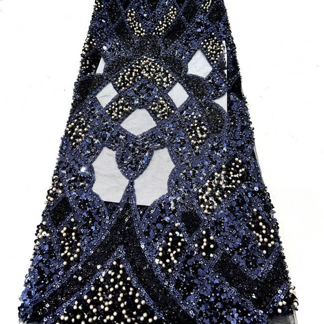5 Yards Beaded Lace Material Fabric
