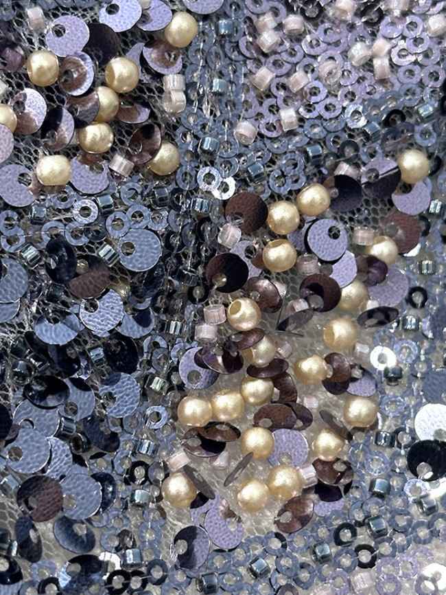 5 Yards Beaded Lace Material Fabric