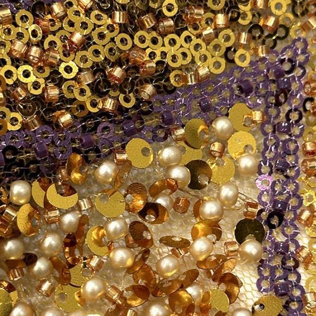 5 Yards Beaded Lace Material Fabric