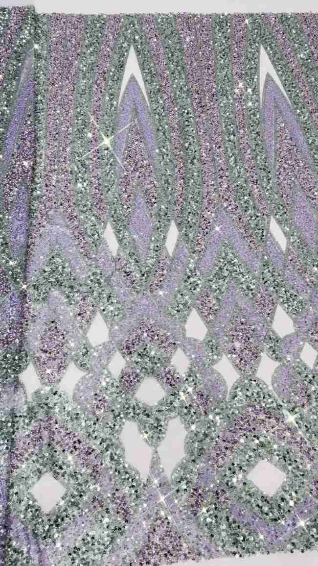 5 Yards Beaded Lace Material Fabric