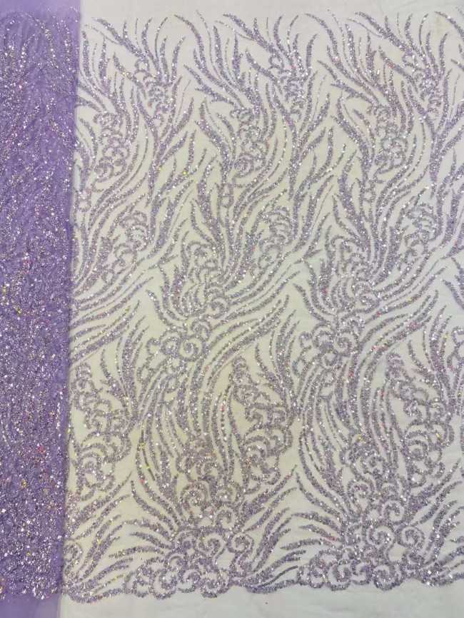 5 Yards Beaded Embroidered Lace Material Fabric
