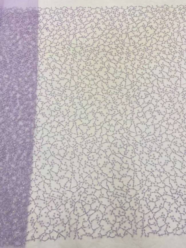 5 Yards Beaded Embroidered Lace Material Fabric JJ125