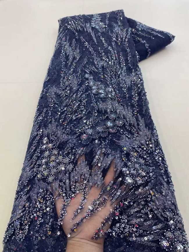 5 Yards Beaded Embroidered Lace Material Fabric JJ128