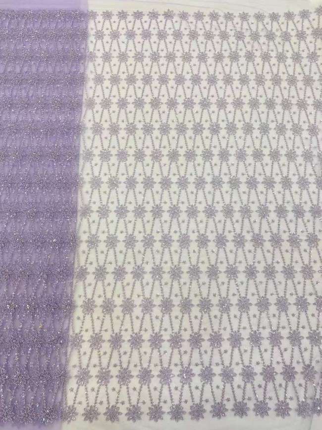5 Yards Beaded Embroidered Lace Material Fabric JJ134