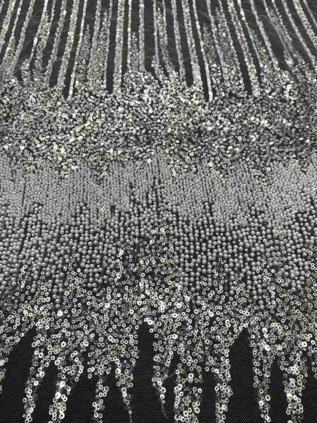5 Yards Beaded Embroidered Lace Material Fabric JJ141