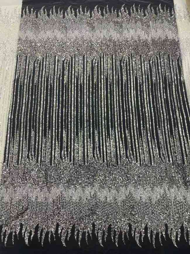5 Yards Beaded Embroidered Lace Material Fabric JJ141
