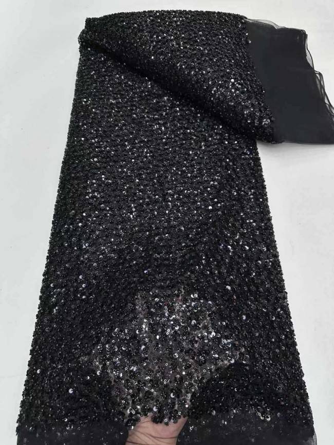 5 Yards Beaded Embroidered Lace Material Fabric JJ148