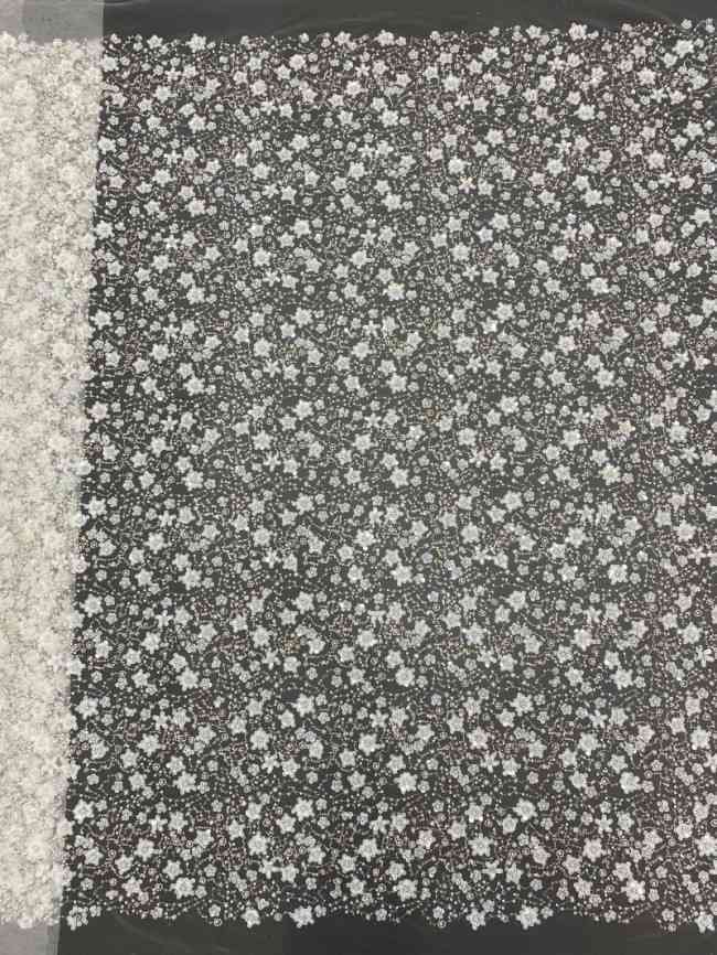5 Yards Pearls Beaded Lace Material Fabric For Dresses