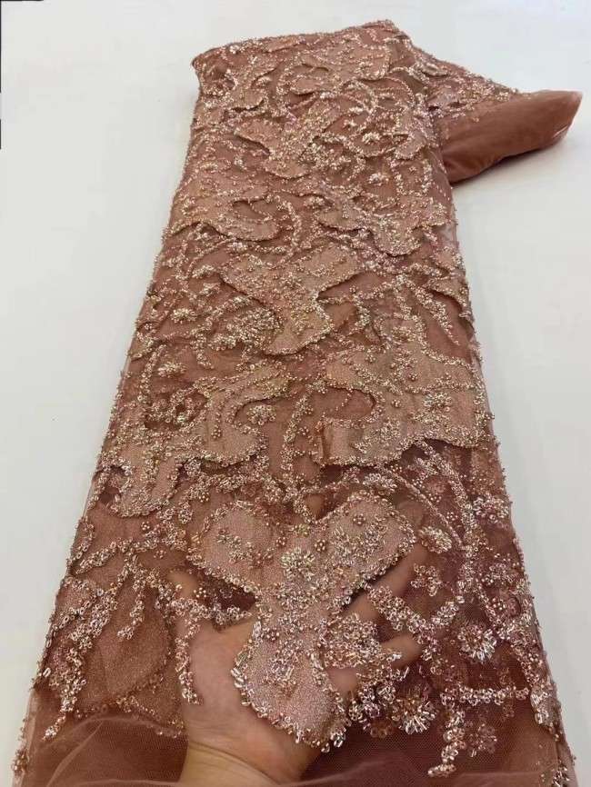 5 Yards Colorful Sequined Beaded Embroidered Lace Material Fabric HN023