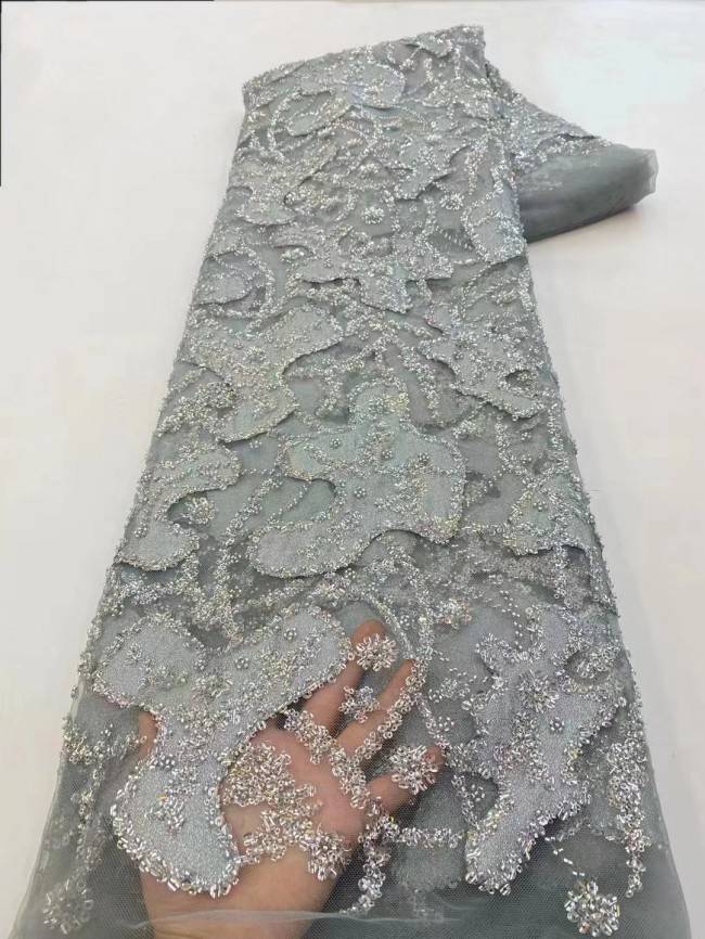 5 Yards Colorful Sequined Beaded Embroidered Lace Material Fabric HN023