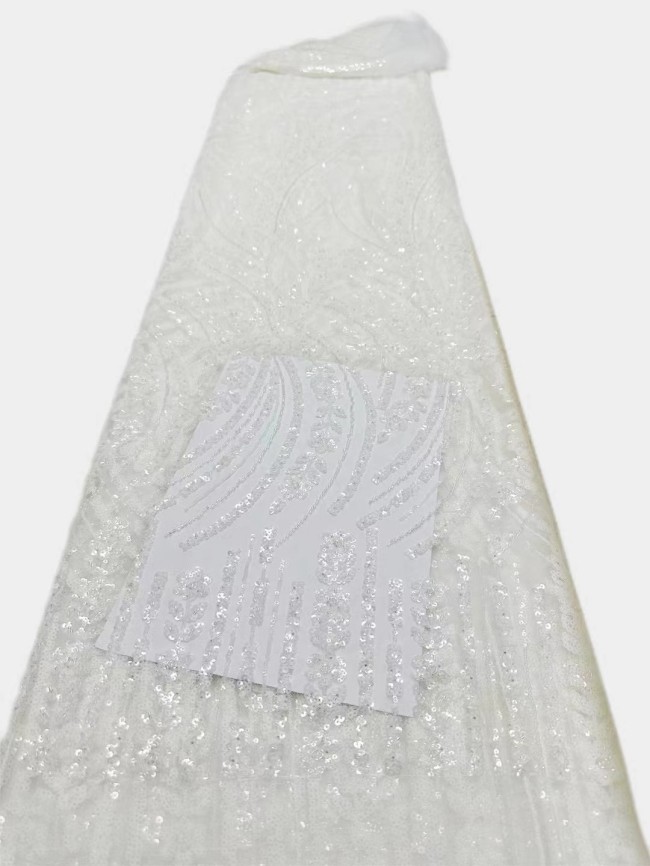 5 Yards Colorful Sequined Beaded Embroidered Lace Material Fabric HF004