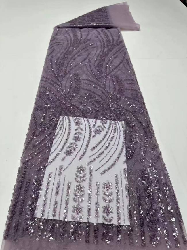 5 Yards Colorful Sequined Beaded Embroidered Lace Material Fabric HF004