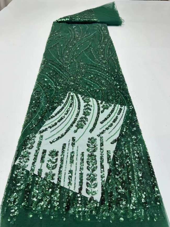 5 Yards Colorful Sequined Beaded Embroidered Lace Material Fabric HF004