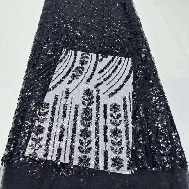 5 Yards Tulle Beaded Lace Material Fabric HF004