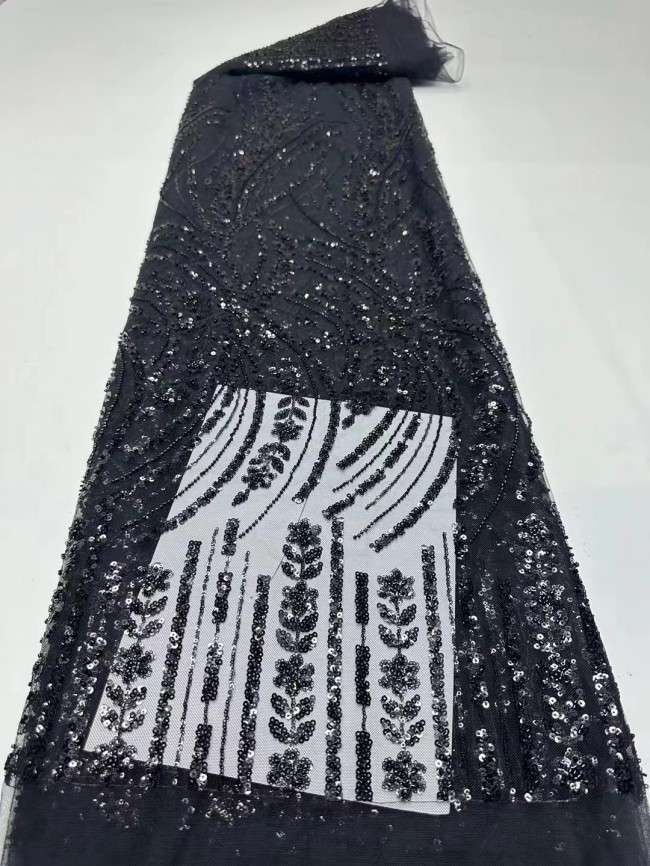 5 Yards Colorful Sequined Beaded Embroidered Lace Material Fabric HF004