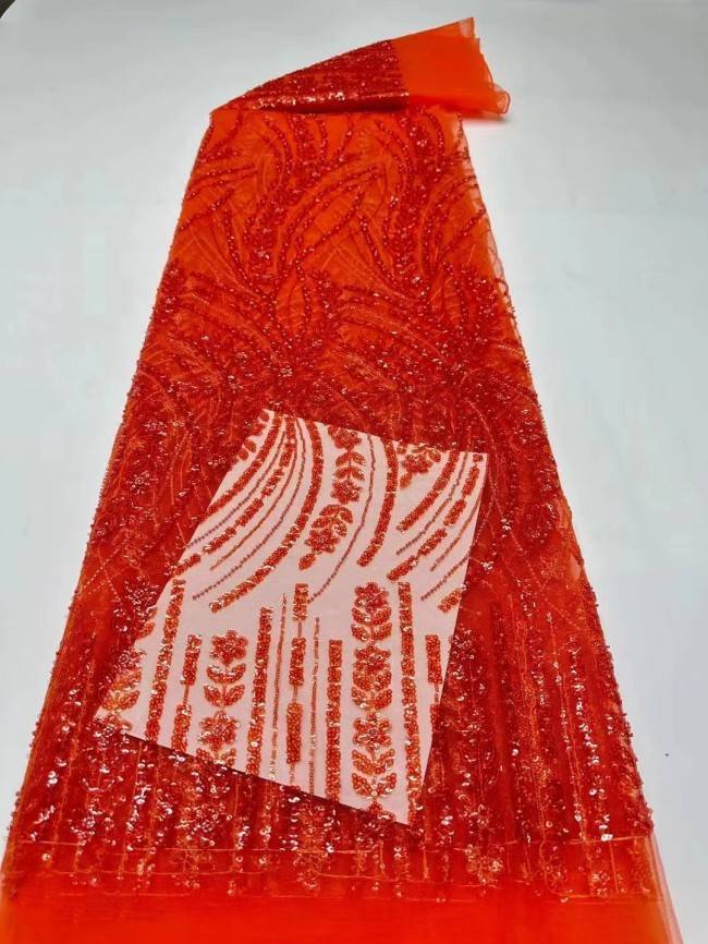 5 Yards Colorful Sequined Beaded Embroidered Lace Material Fabric HF004