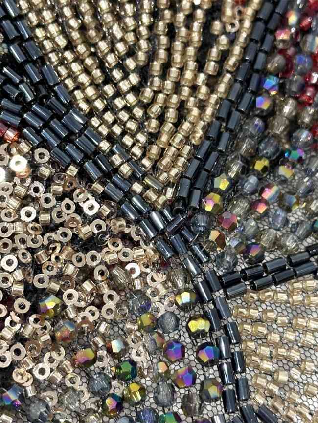 5 Yards Multi-Color Tulle Sequined Beaded Embroidered Lace Material Fabric PFS009