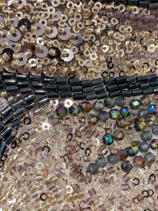 5 Yards Multi-Color Tulle Sequined Beaded Embroidered Lace Material Fabric PFS009