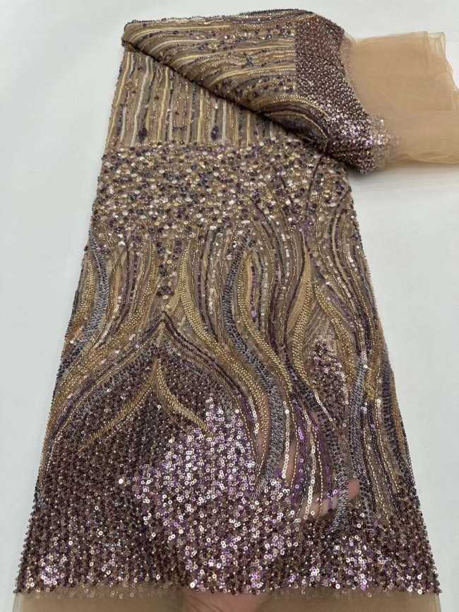 5 Yards Multi-Color Tulle Sequined Beaded Embroidered Lace Material Fabric JJ151
