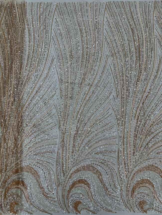 5 Yards Multi-Color Tulle Sequined Beaded Embroidered Lace Material Fabric