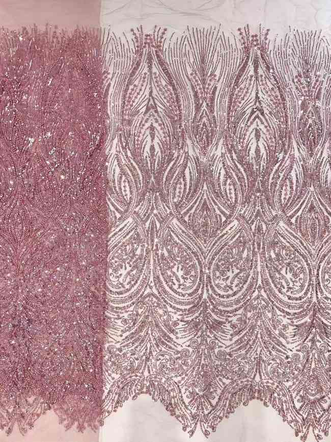 5 Yards Multi-Color Sequined Beaded Embroidered Lace Material Fabric HN033