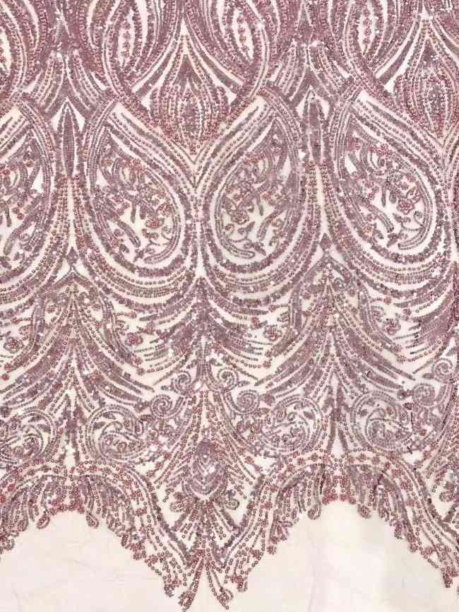 5 Yards Multi-Color Sequined Beaded Embroidered Lace Material Fabric HN033