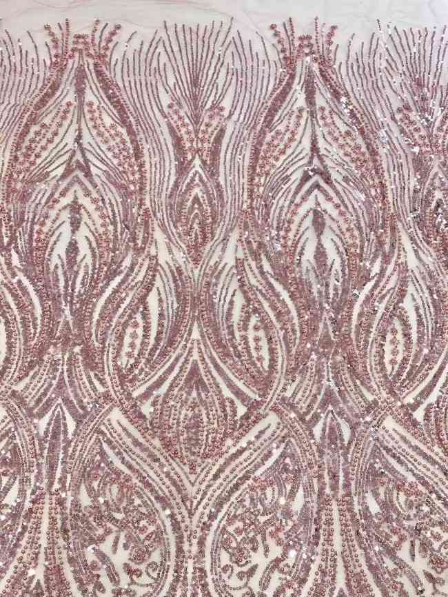 5 Yards Multi-Color Sequined Beaded Embroidered Lace Material Fabric HN033